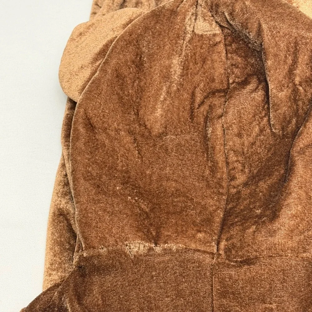 Smiffys Kids Dog Costume Brown Velour Hooded Jumpsuit Size 4-6 Years Halloween